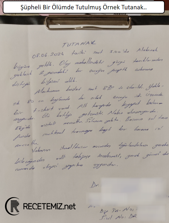 Şüpheli Ölüm Tutanağı